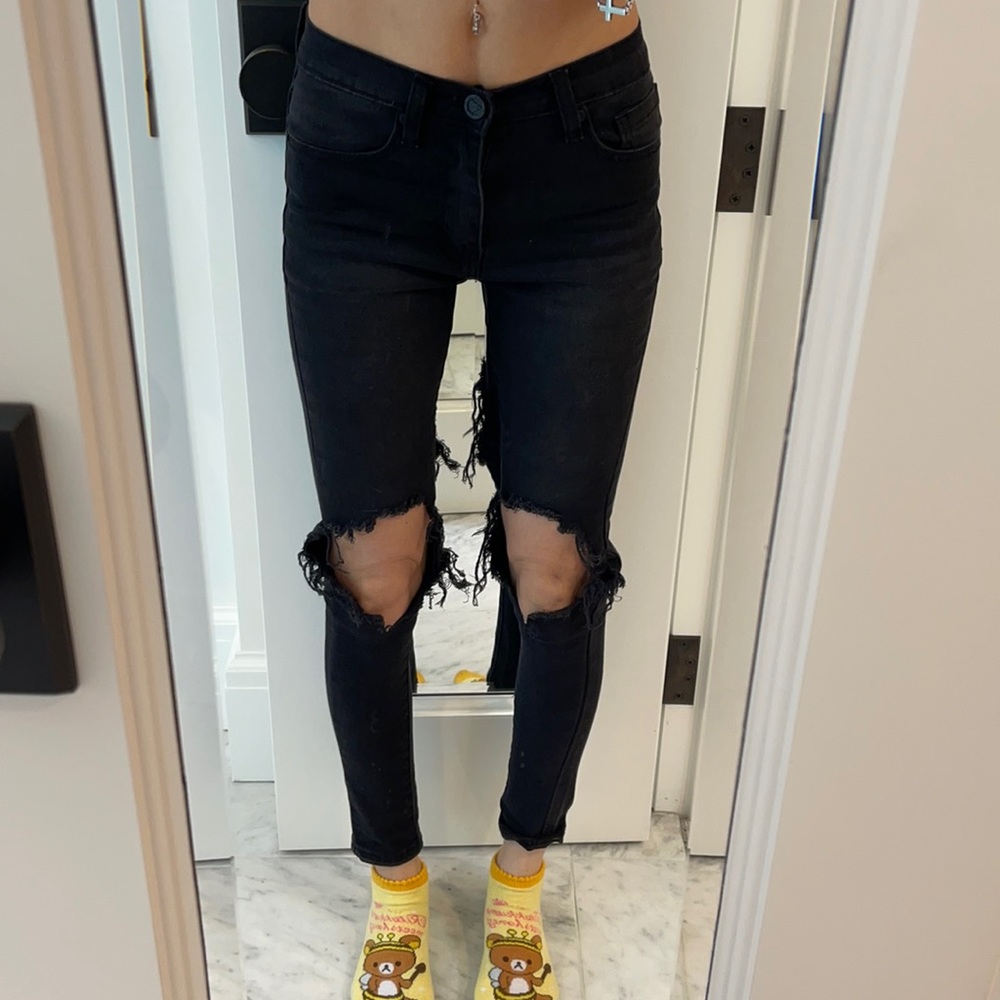 UNIF skinny destroyed Black jeans 23 rare